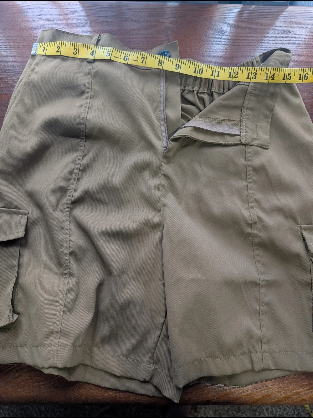 Women's Tan Cargo Lightweight- Casual Bermuda Shorts